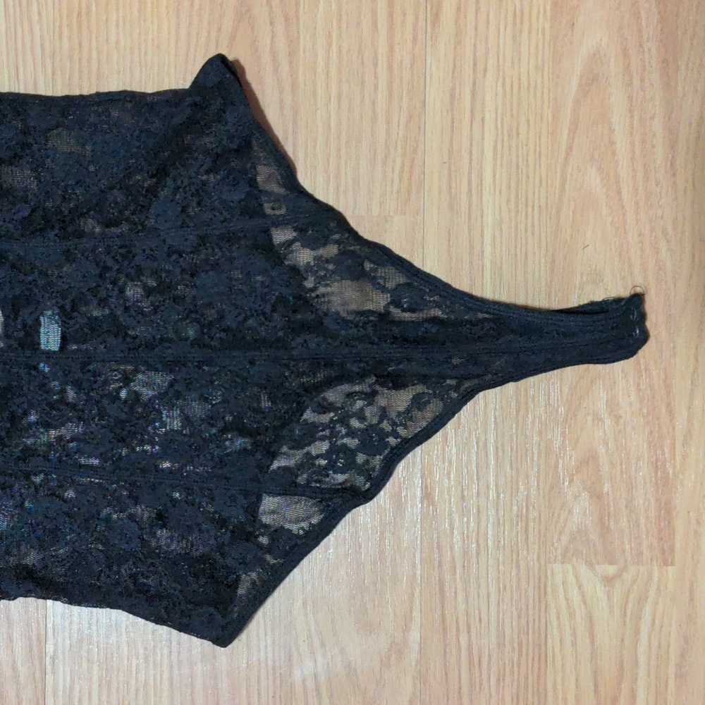 FINAL PRICE Intimately Free People Black Lace Bodysuit XS Festival Y2K - Picture 3 of 6